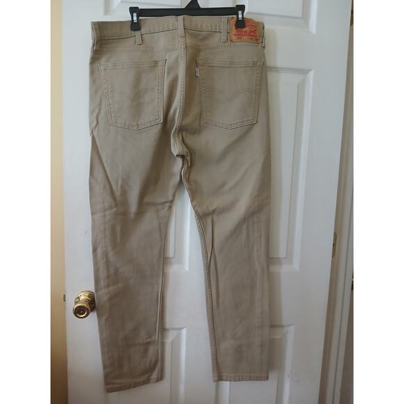 Levis Chinos 505 Mens 38x32 Brown Tan Regular Straight Denim Jeans Pants - Picture 3 of 11